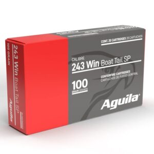 Aguila Ammunition .243 Win Rifle Ammo - 100 Grain | Boat Tail Soft Point | 20rd Box