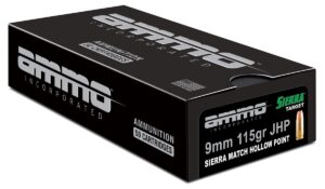 Ammo Inc Signature Match 9mm Luger Handgun Ammo - 115 Grain | Sierra Match HP | 50rd Box