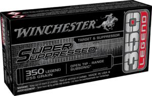 WINCHESTER SUPER SUPPRESSED 350 LEGEND 265GR OPN TIP SUBSONIC 20RD BX 200RD CASE