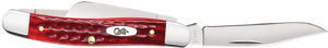 Case 00786 Stockman  Medium 2.57"/1.88"/1.71" Folding Clip/Sheepsfoot/Spey Plain Mirror Polished Tru-Sharp SS Blade/Corn Cob Jigged Old Red Bone Handle