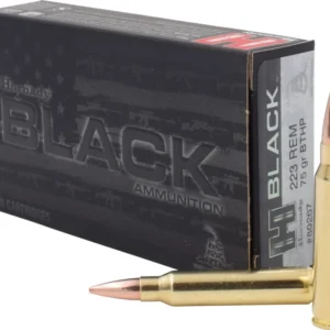 Hornady 80267 Black  223Rem 75gr Boat Tail Hollow Point 20 Per Box/10 Case