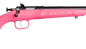 Crickett KSA2220 Youth  22 LR 1rd 16.12" Blued Barrel & Receiver, Fixed Front/Adjustable Rear Peep Sights, Pink Synthetic Stock w/11.5" LOP, Rebounding Firing Pin Safety