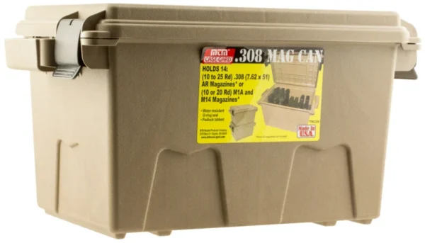MTM Case-Gard TMC308 Tactical Mag Can  Flat Dark Earth Polymer 308 Win 7.62x51mm NATO Fits AR-Platform