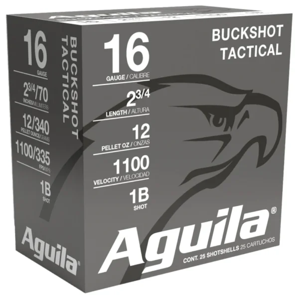 Aguila 1C1601BA Buckshot High Velocity 16Gauge 2.75" 1 1/8oz 1Buck Shot 25 Per Box/10 Case
