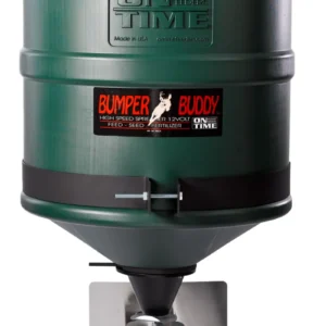 On Time 22000 Bumper Buddy ATV Spreader Green ABS Plastic, 20 Gallon Capacity, Heavy Duty Motor, 4-20 Feet Broadcast, Manual Cut-Off Switch, Universal Mount