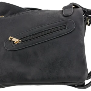 Bulldog BDP030 Cross Body Purse w/Holster Black Leather for Small Autos & Revolvers Ambidextrous Hand