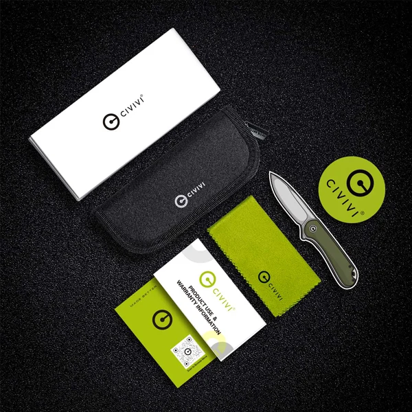 CIVIVI KNIFE BRAZEN 3.46" - NATURAL G-10/STONEWASH BLADE - Image 4