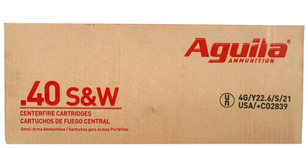 Aguila Ammunition .40 S&W Handgun Ammo - 180 Grain | FMJ Flat Nose | 1000rd Case