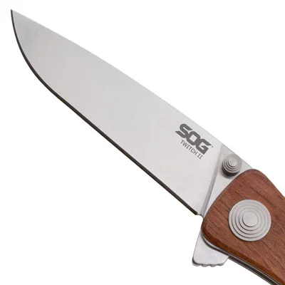 SOG KNIFE TWITCH II - SATIN POLISH WOOD HANDLE - Image 4